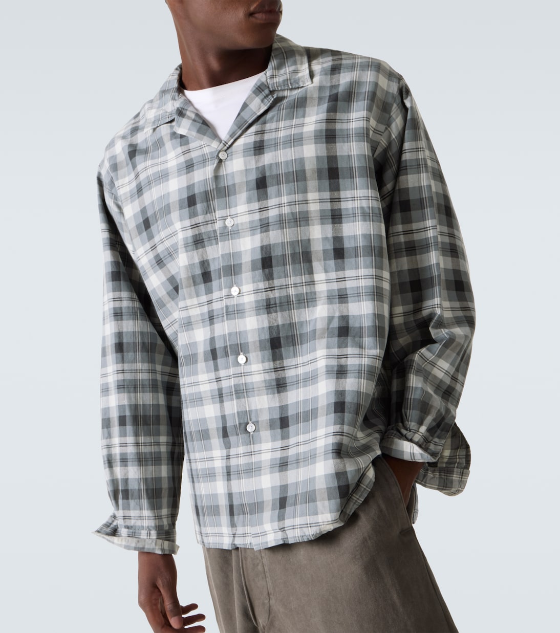 A.Presse - Checked silk and linen shirt