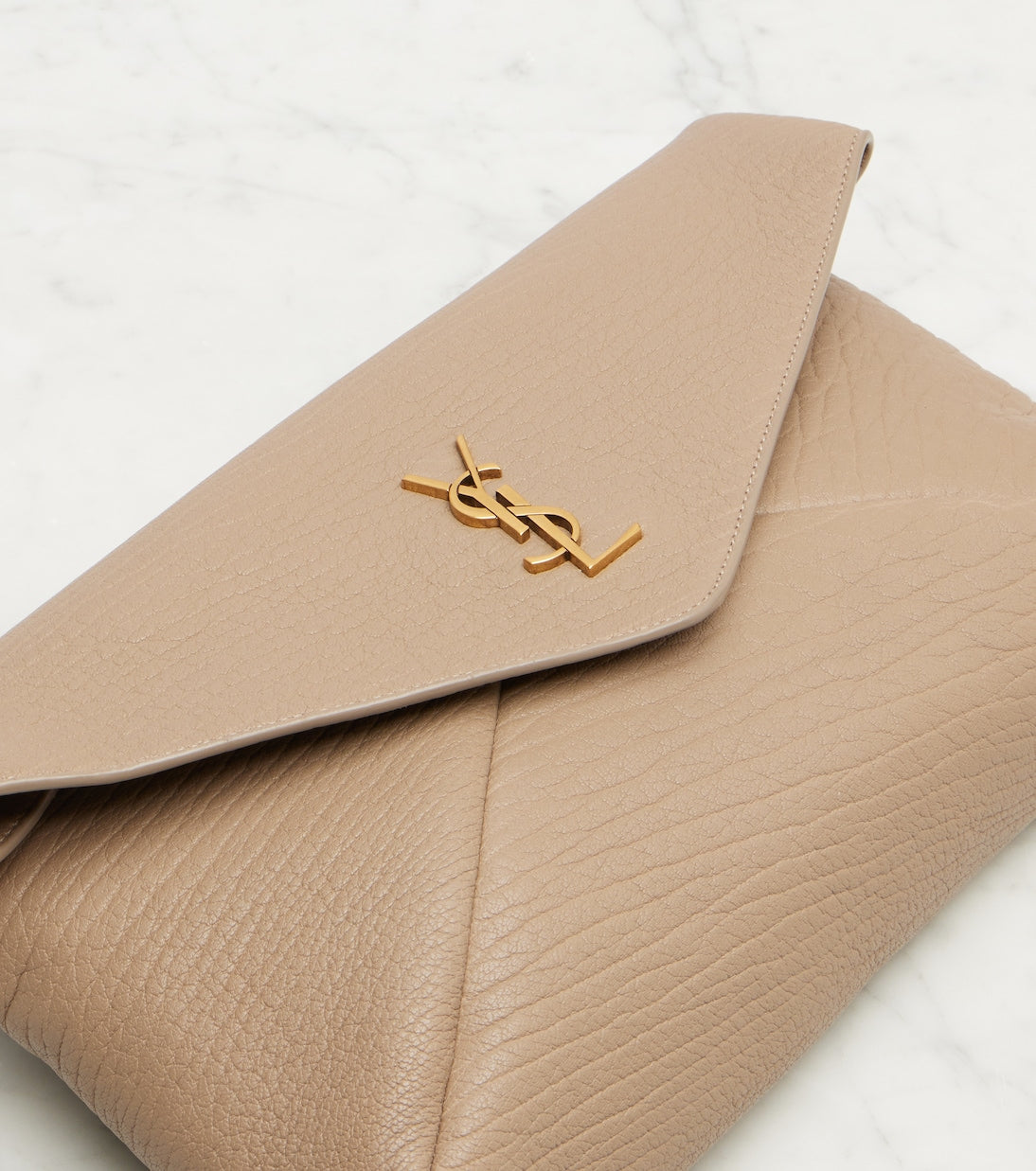 Saint Laurent - Cassandre Large leather clutch