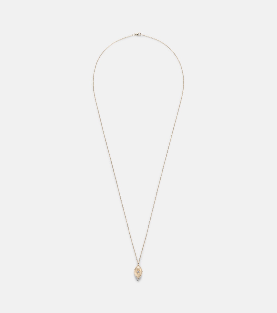Persée - 9kt gold locket necklace with diamonds