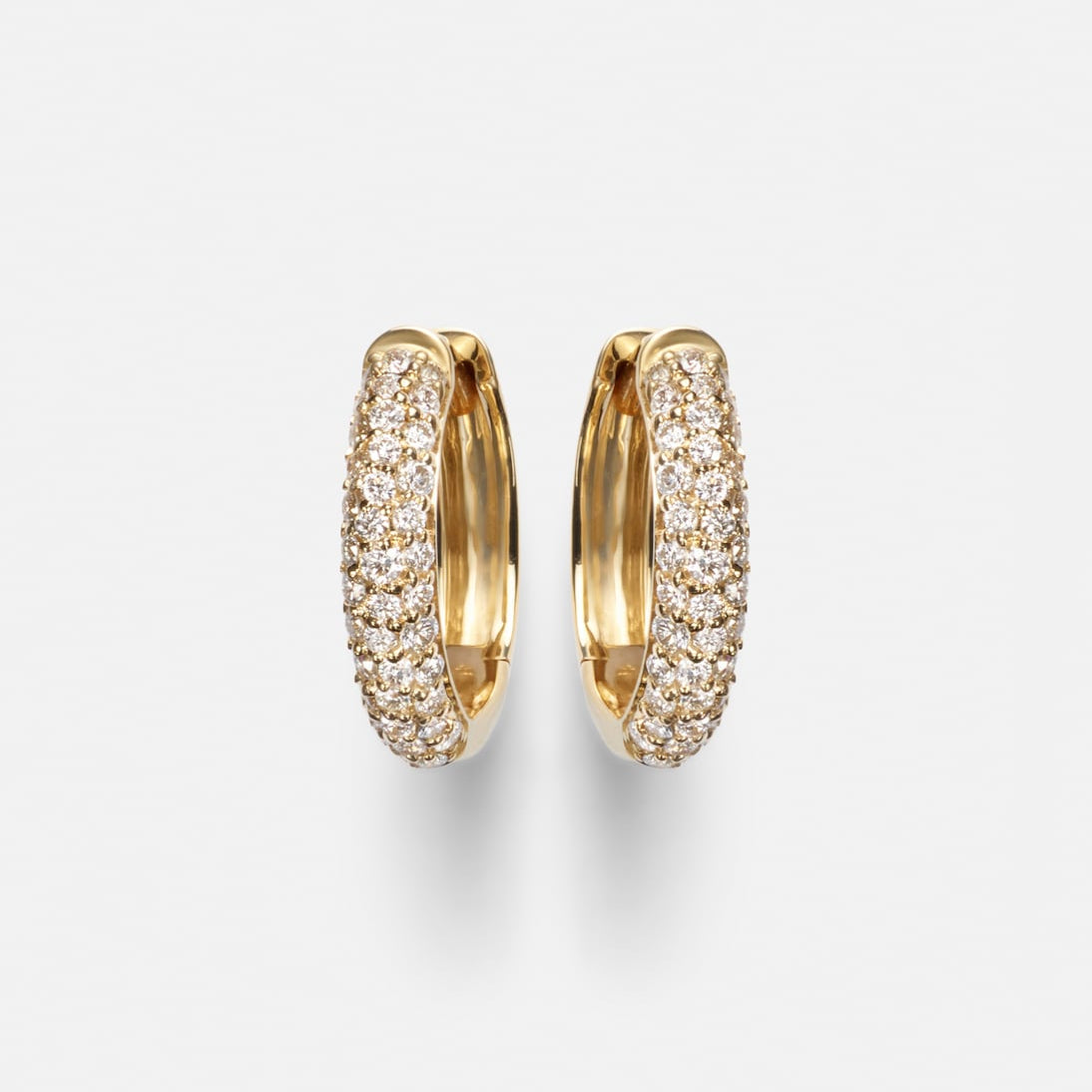 Stone and Strand - Essential 14kt gold hoop earrings with diamonds