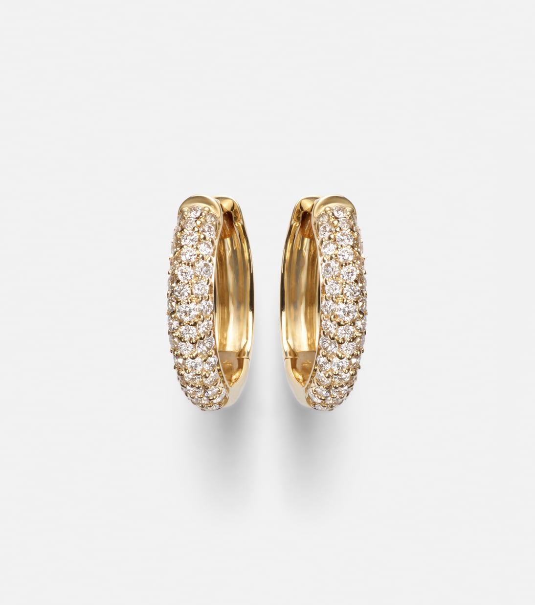 Stone and Strand - Essential 14kt gold hoop earrings with diamonds