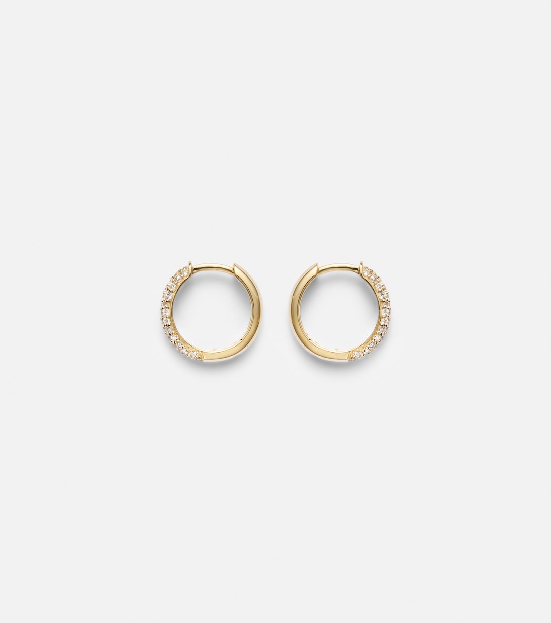 Stone and Strand - Essential 14kt gold hoop earrings with diamonds