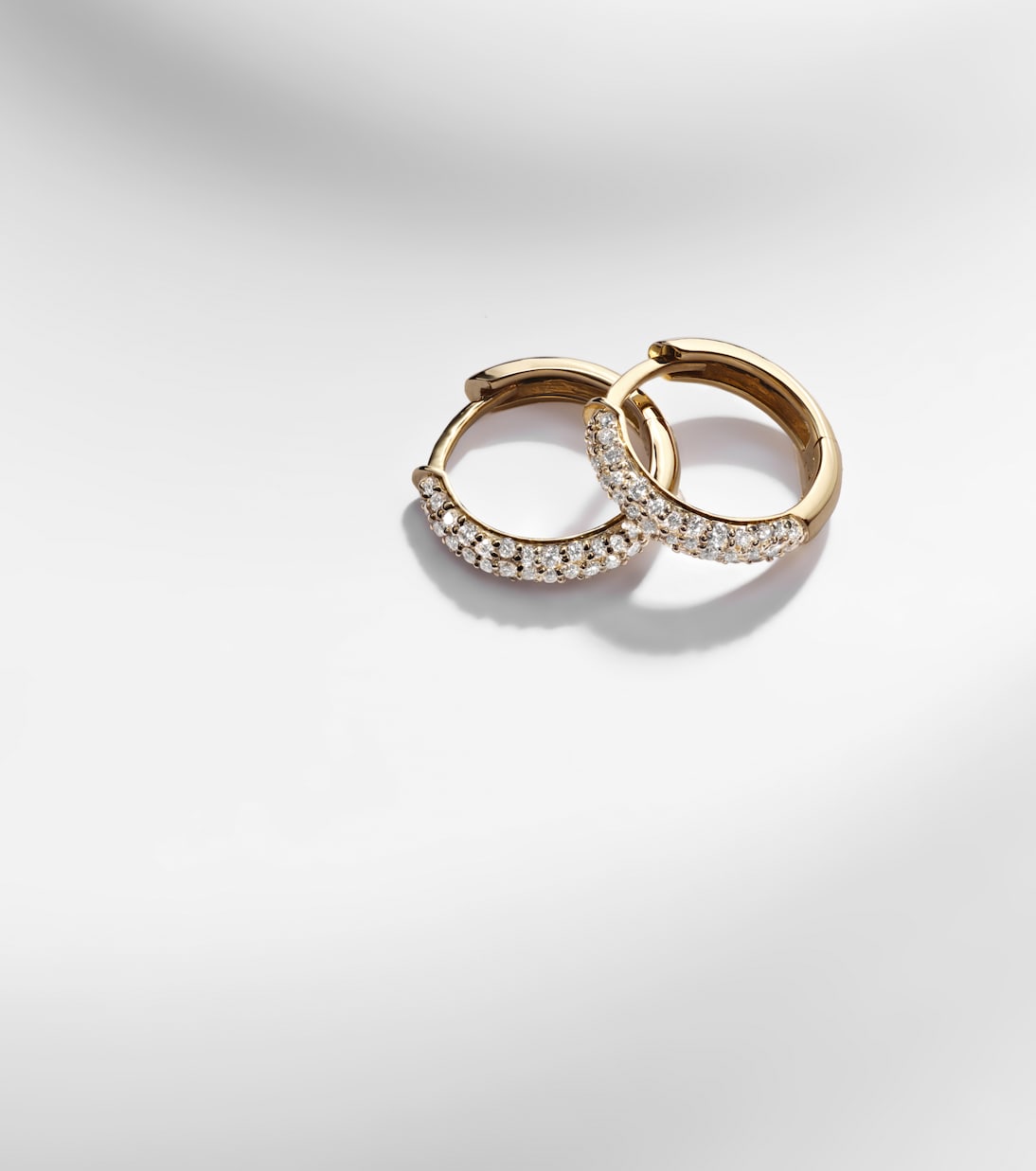 Stone and Strand - Essential 14kt gold hoop earrings with diamonds