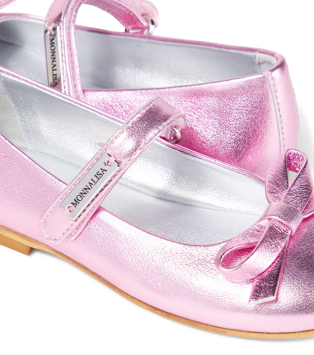 Monnalisa - Metallic leather ballet flats