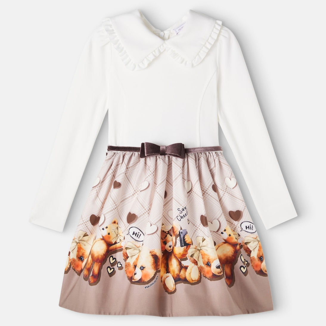 Monnalisa - Printed cotton-blend dress