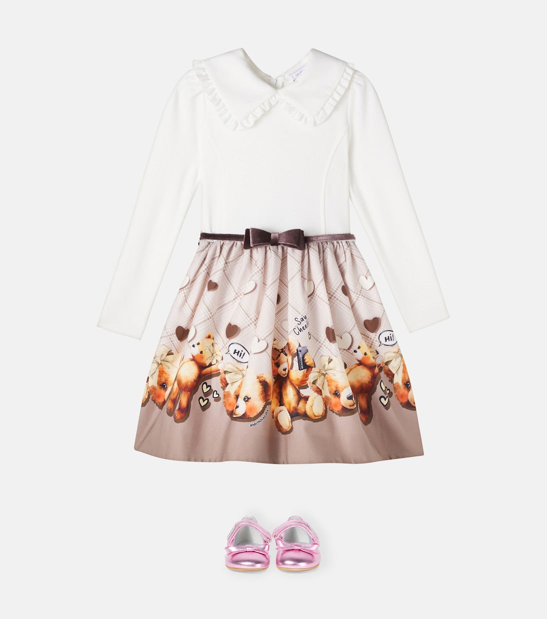Monnalisa - Printed cotton-blend dress