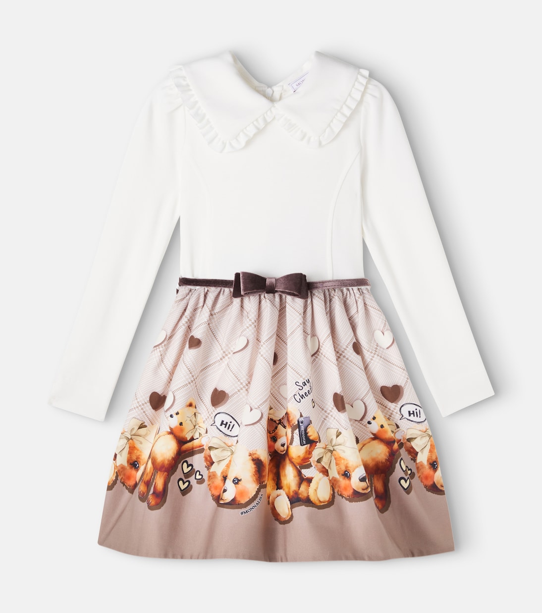 Monnalisa - Printed cotton-blend dress