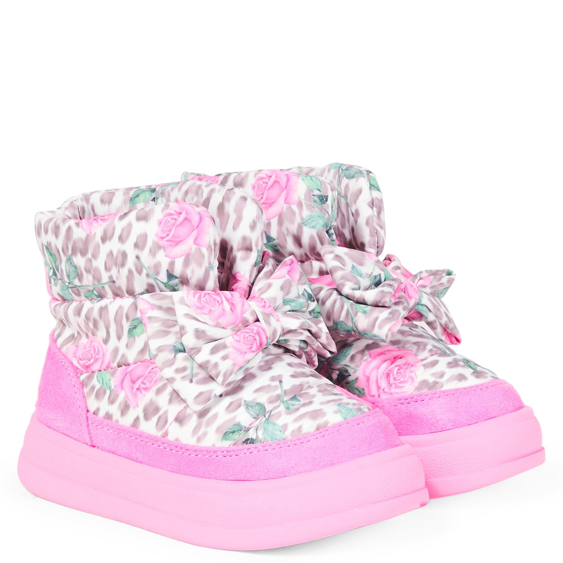 Monnalisa - Printed bow-detail boots