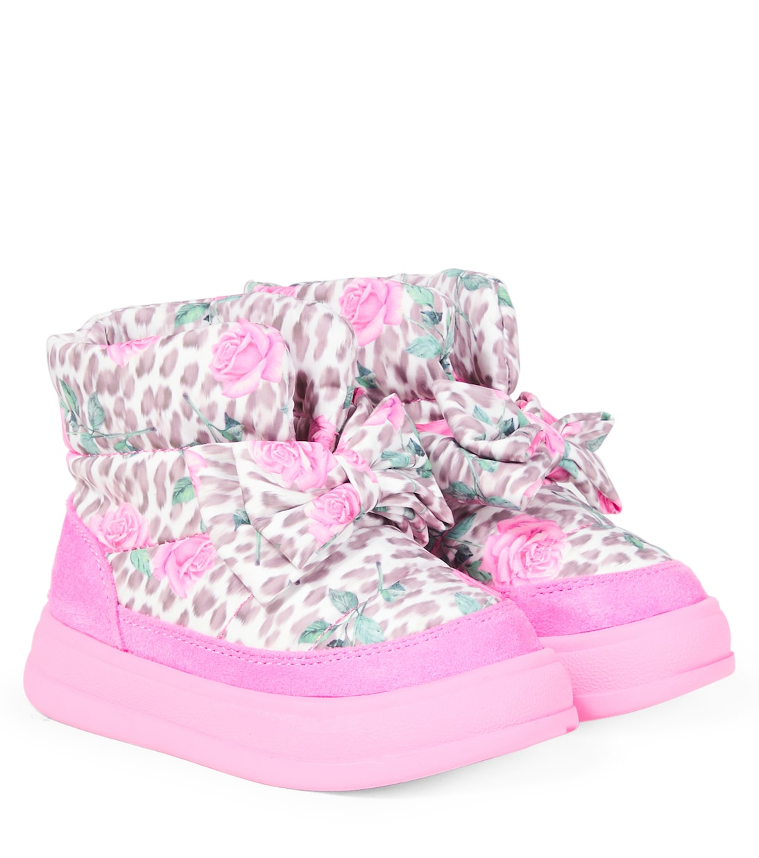 Monnalisa - Printed bow-detail boots
