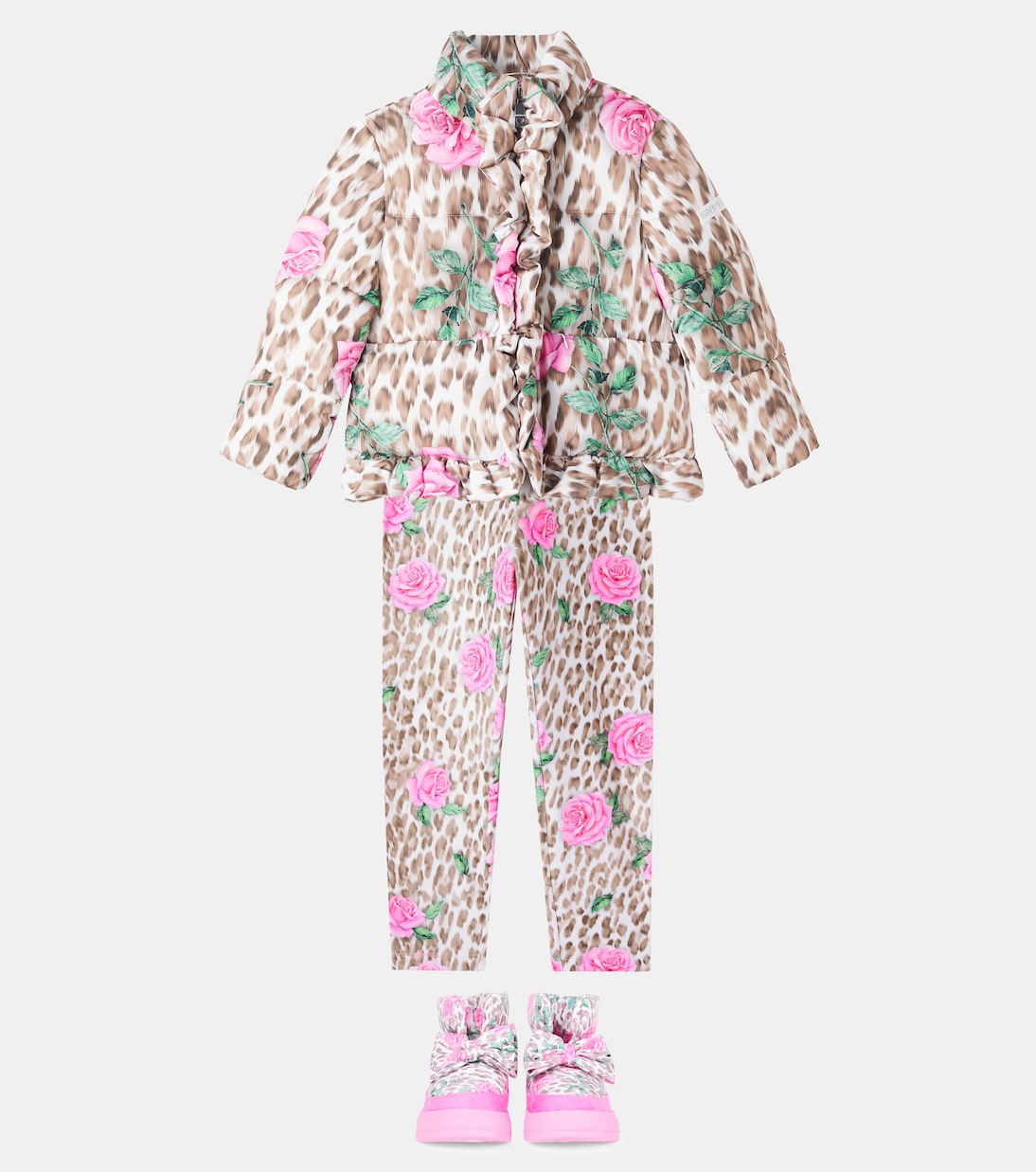 Monnalisa - Printed bow-detail boots