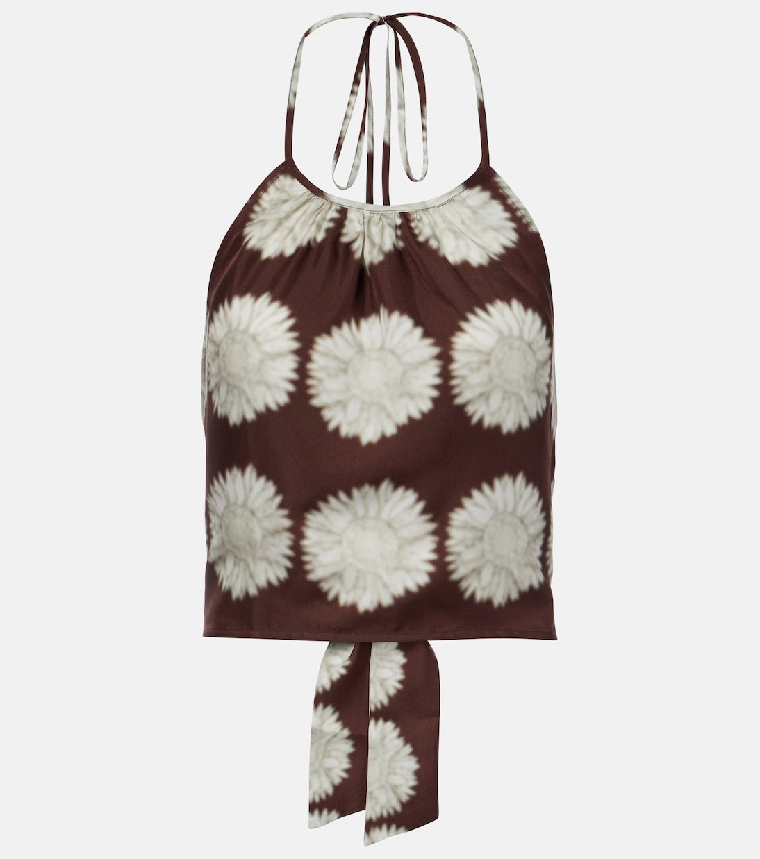 Asceno - Bello printed halterneck silk top
