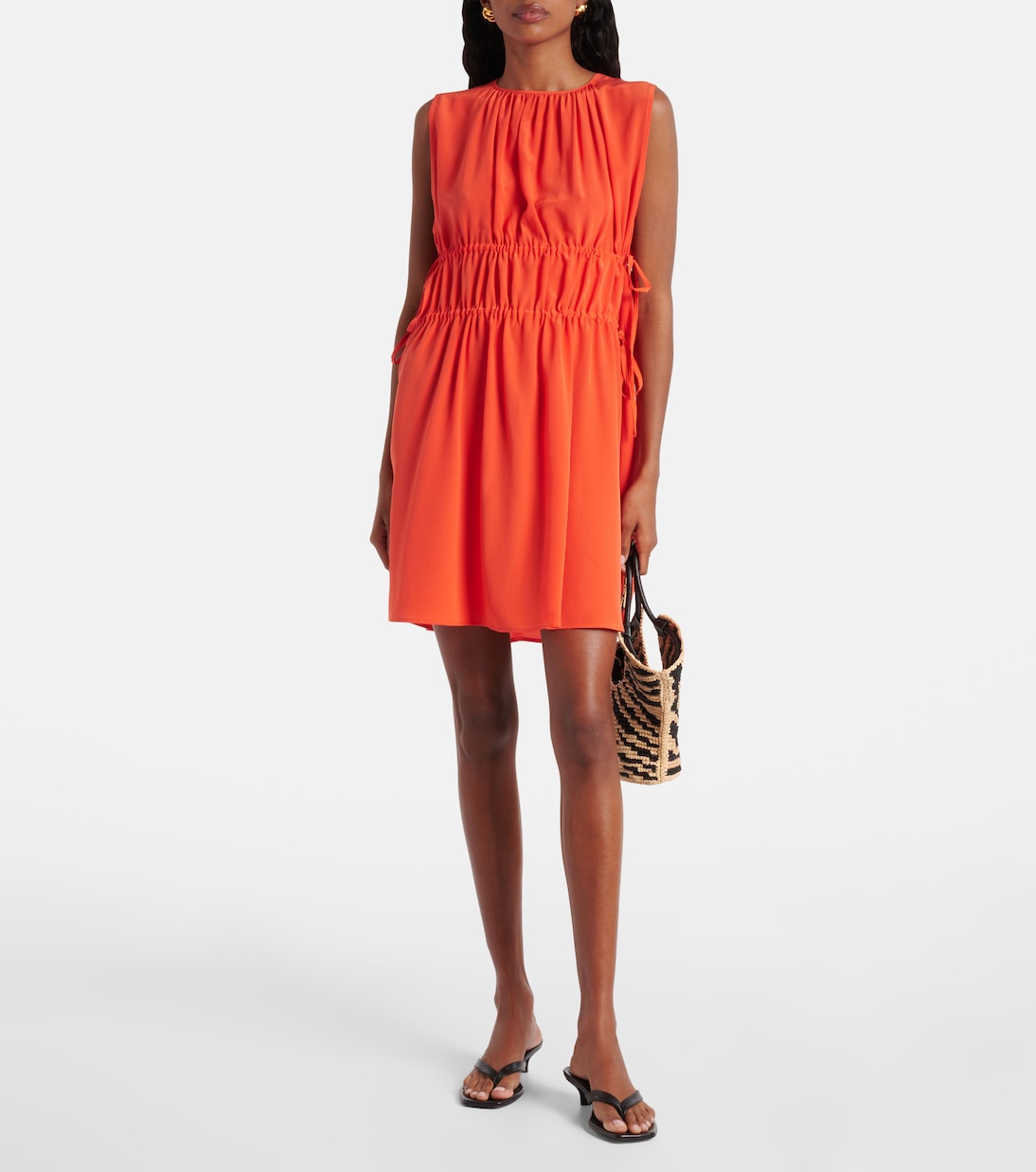 Asceno - Como ruched silk crêpe minidress