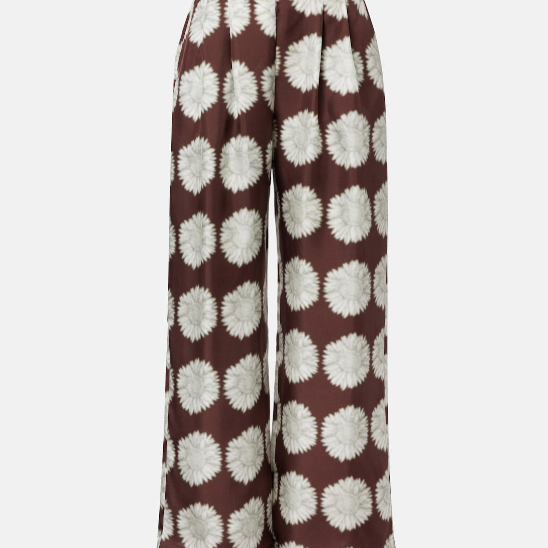 Asceno - Isola floral silk twill wide-leg pants