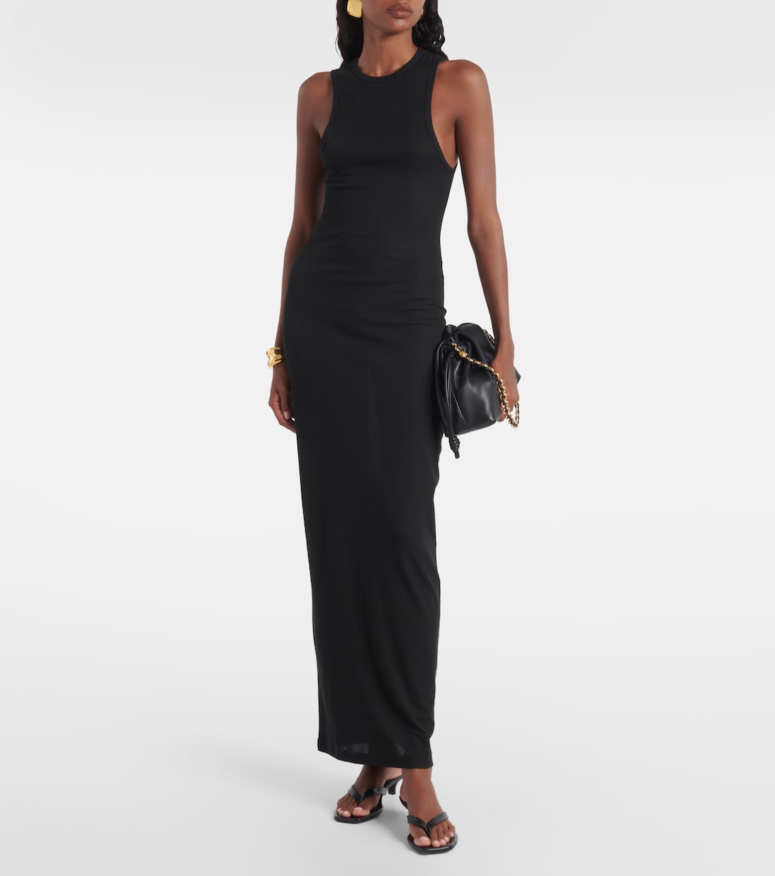 Wardrobe.NYC - Racer cotton-blend maxi dress
