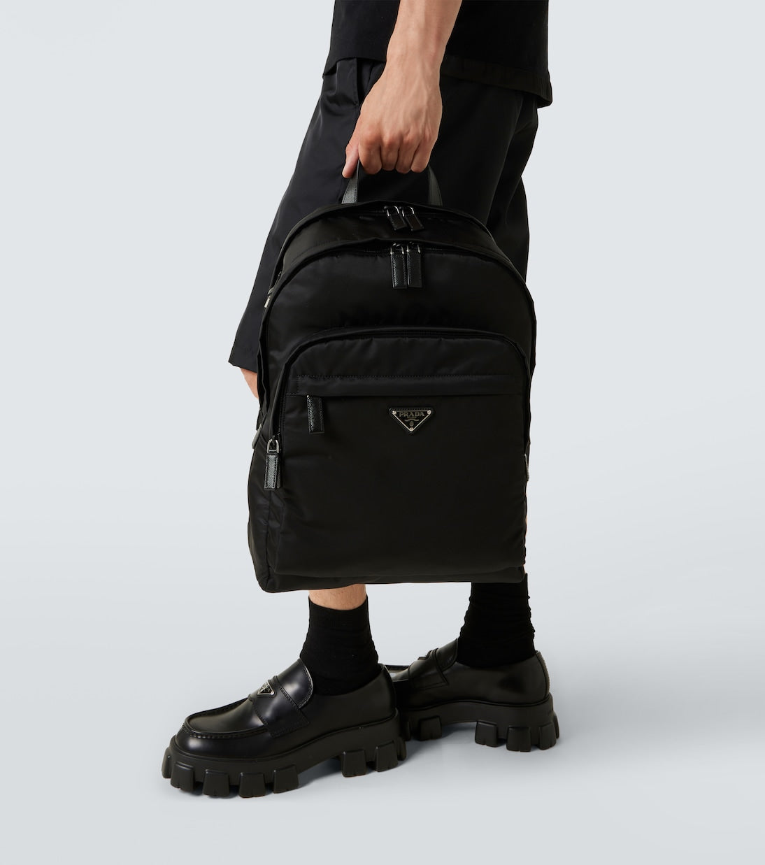 Prada - Re-Nylon leather-trimmed backpack
