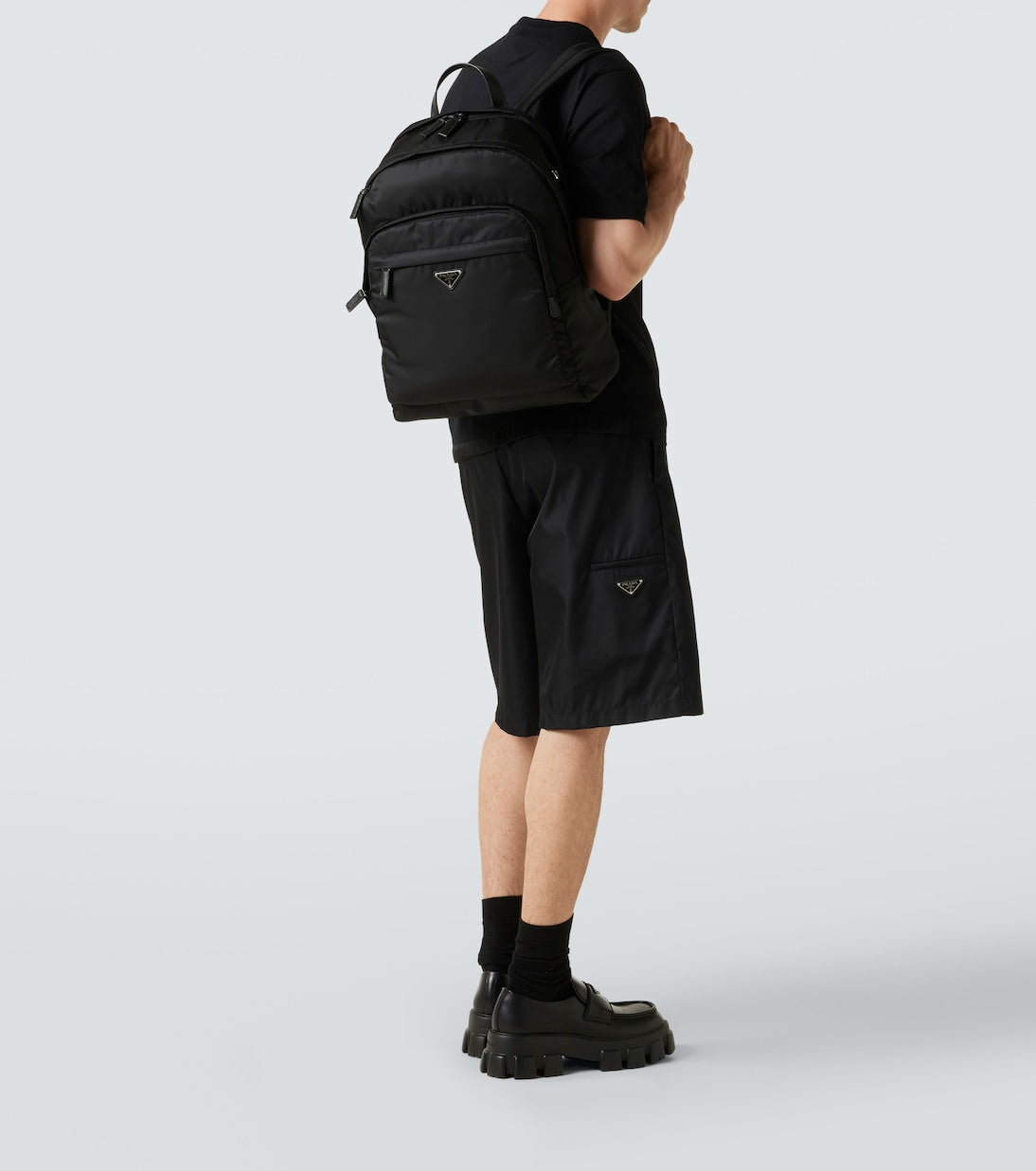 Prada - Re-Nylon leather-trimmed backpack