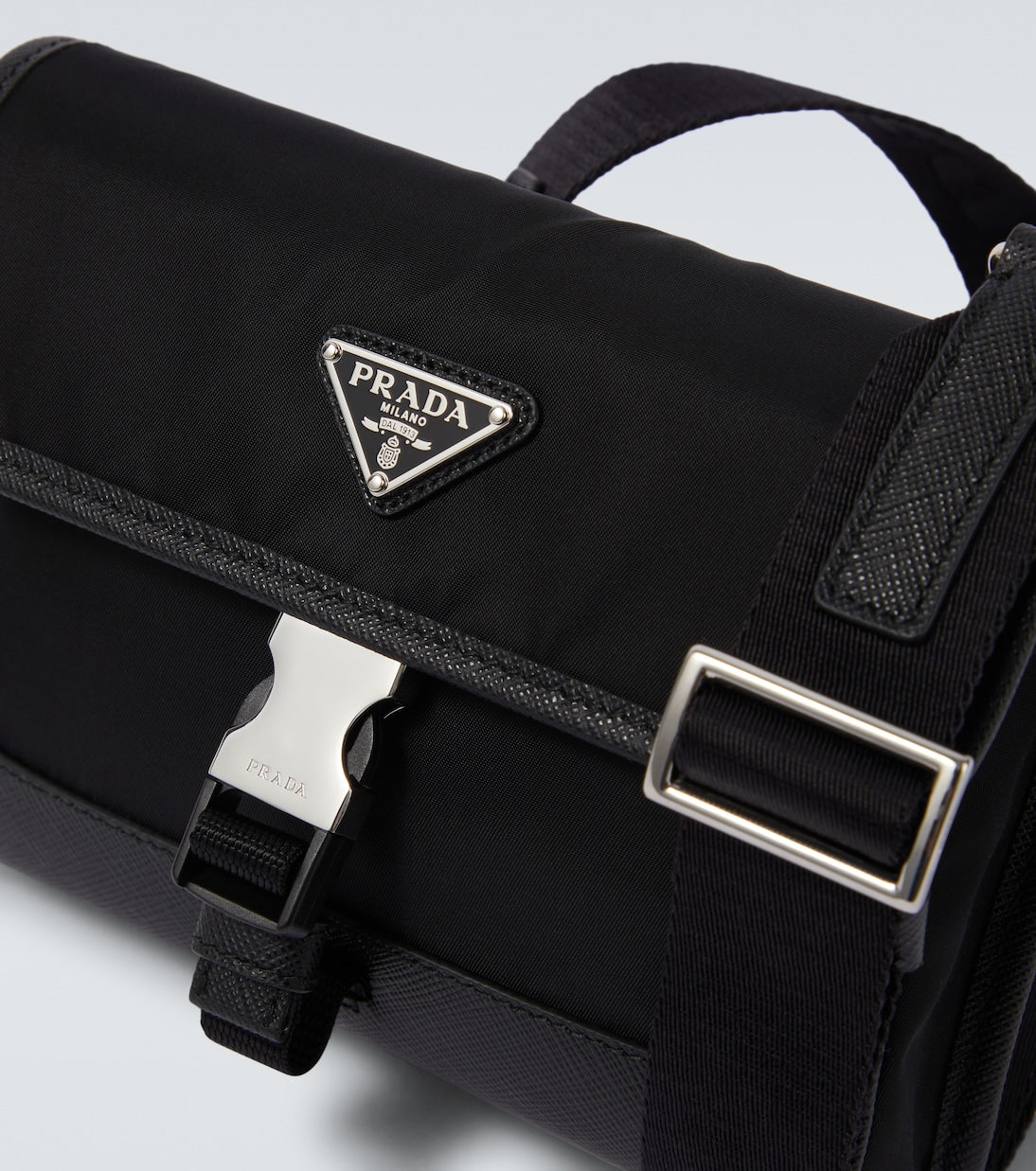 Prada - Re-Nylon leather-trimmed shoulder bag