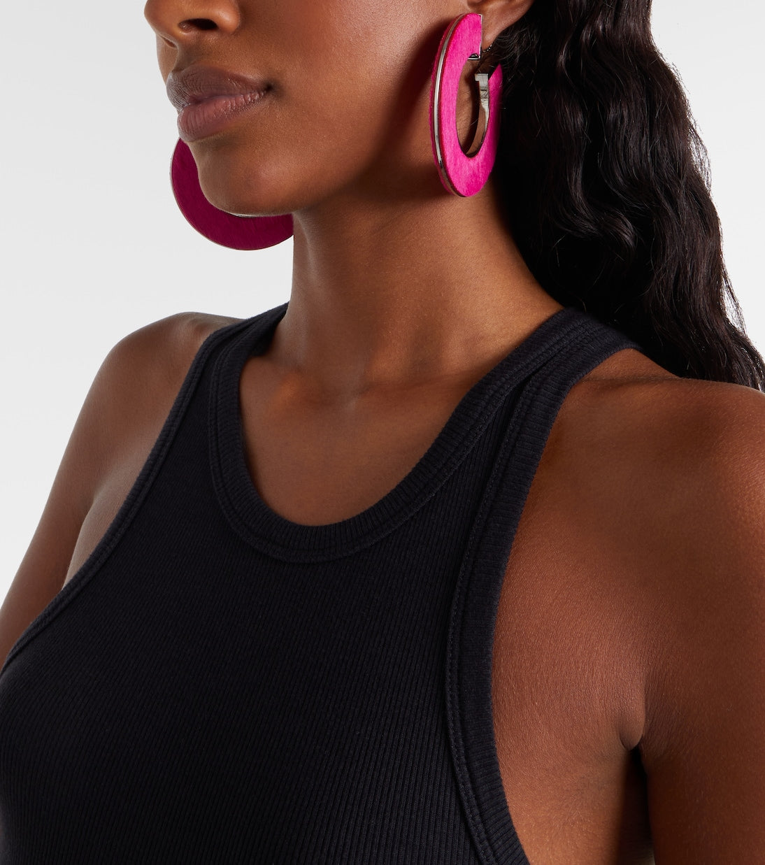 Alaïa - Leather-trimmed earrings