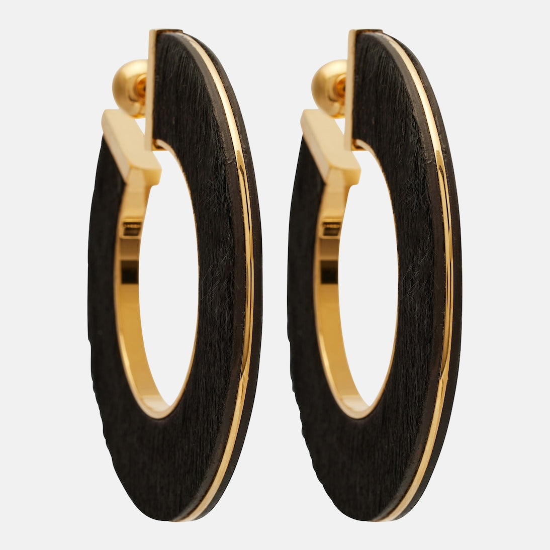Alaïa - Blade Medium leather hoop earrings