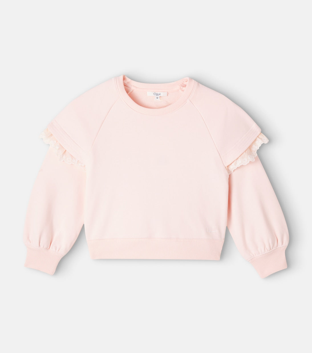 Chloé Kids - Lace-trimmed cotton fleece sweatshirt