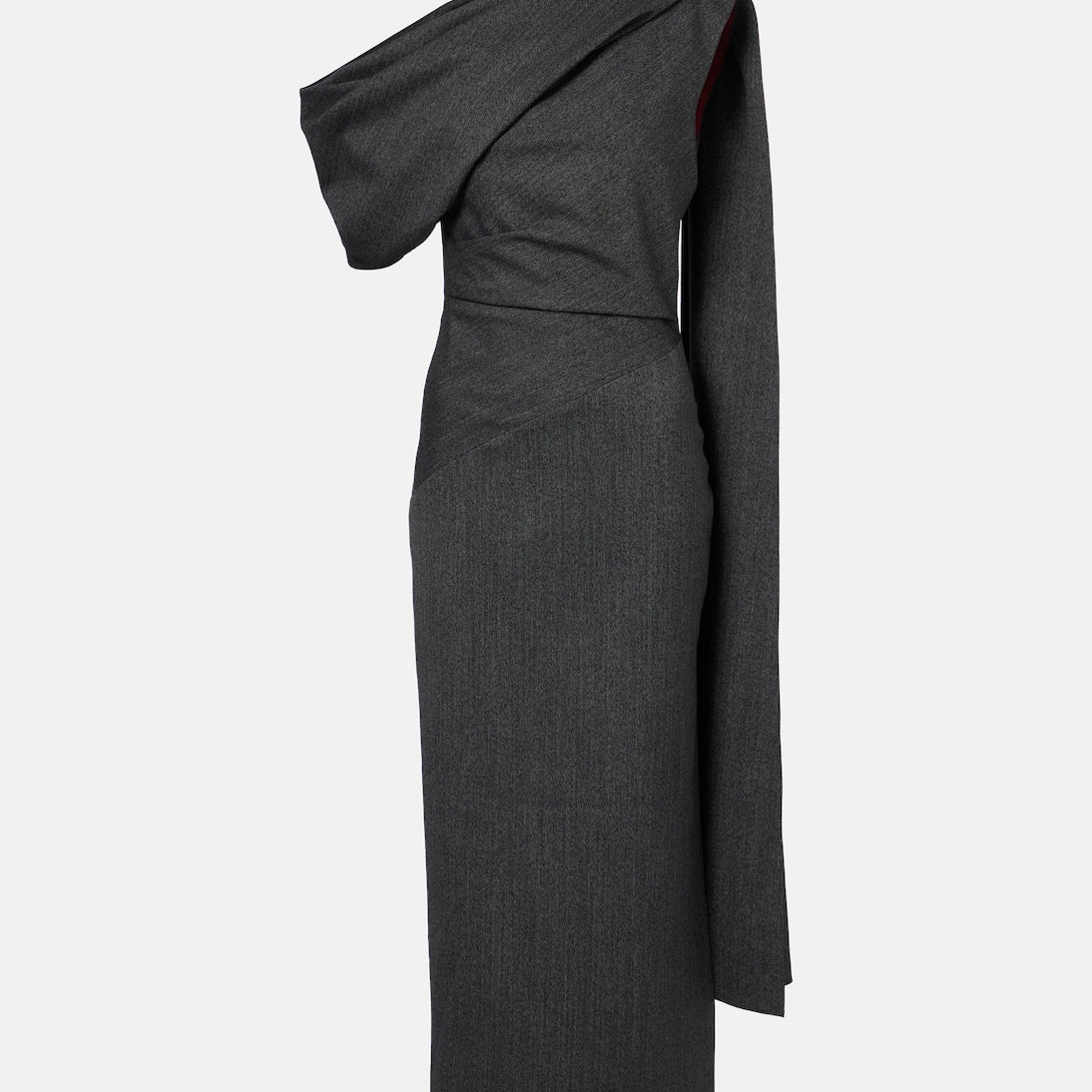 Roksanda - Maite herringbone draped midi dress