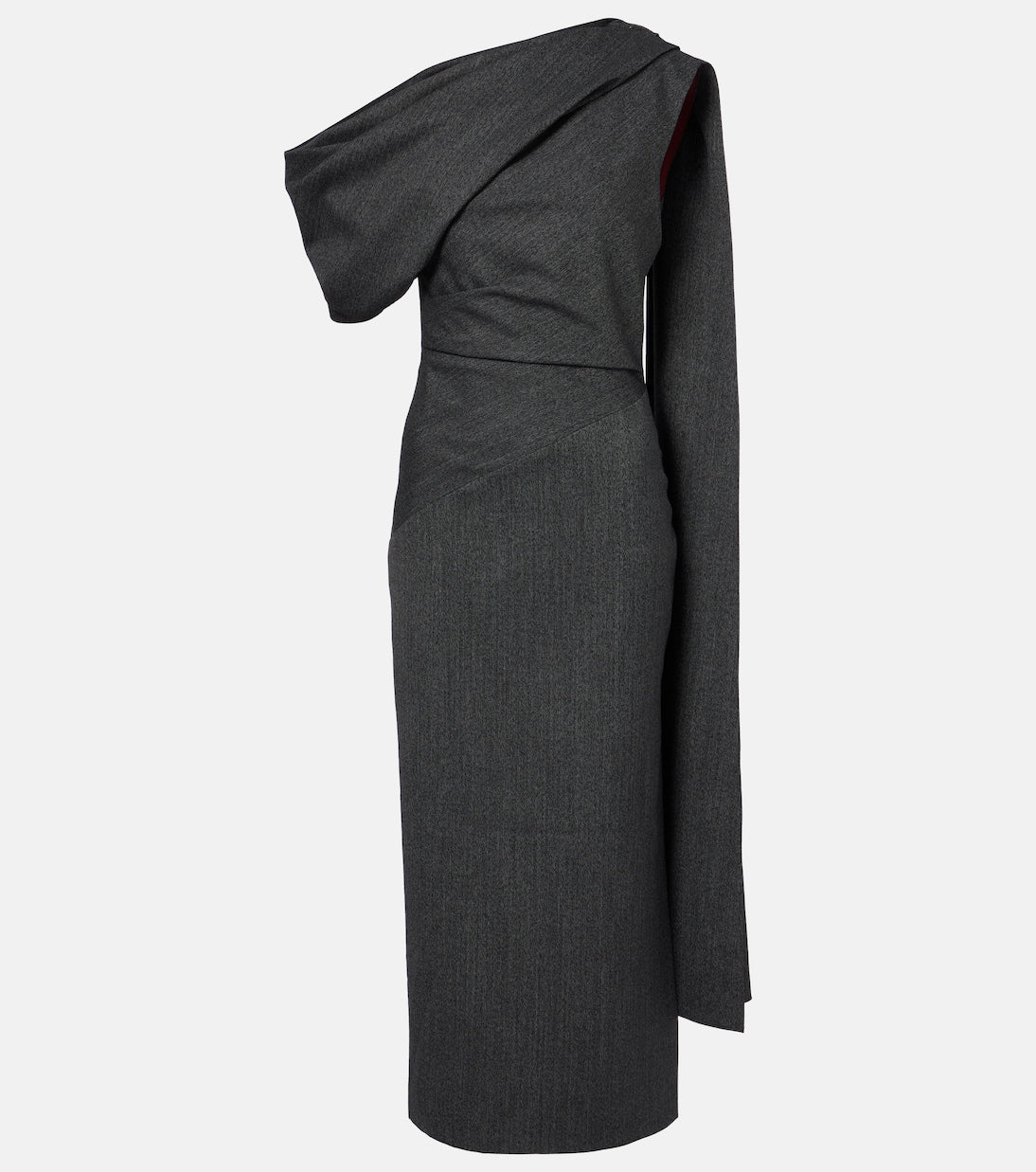 Roksanda - Maite herringbone draped midi dress