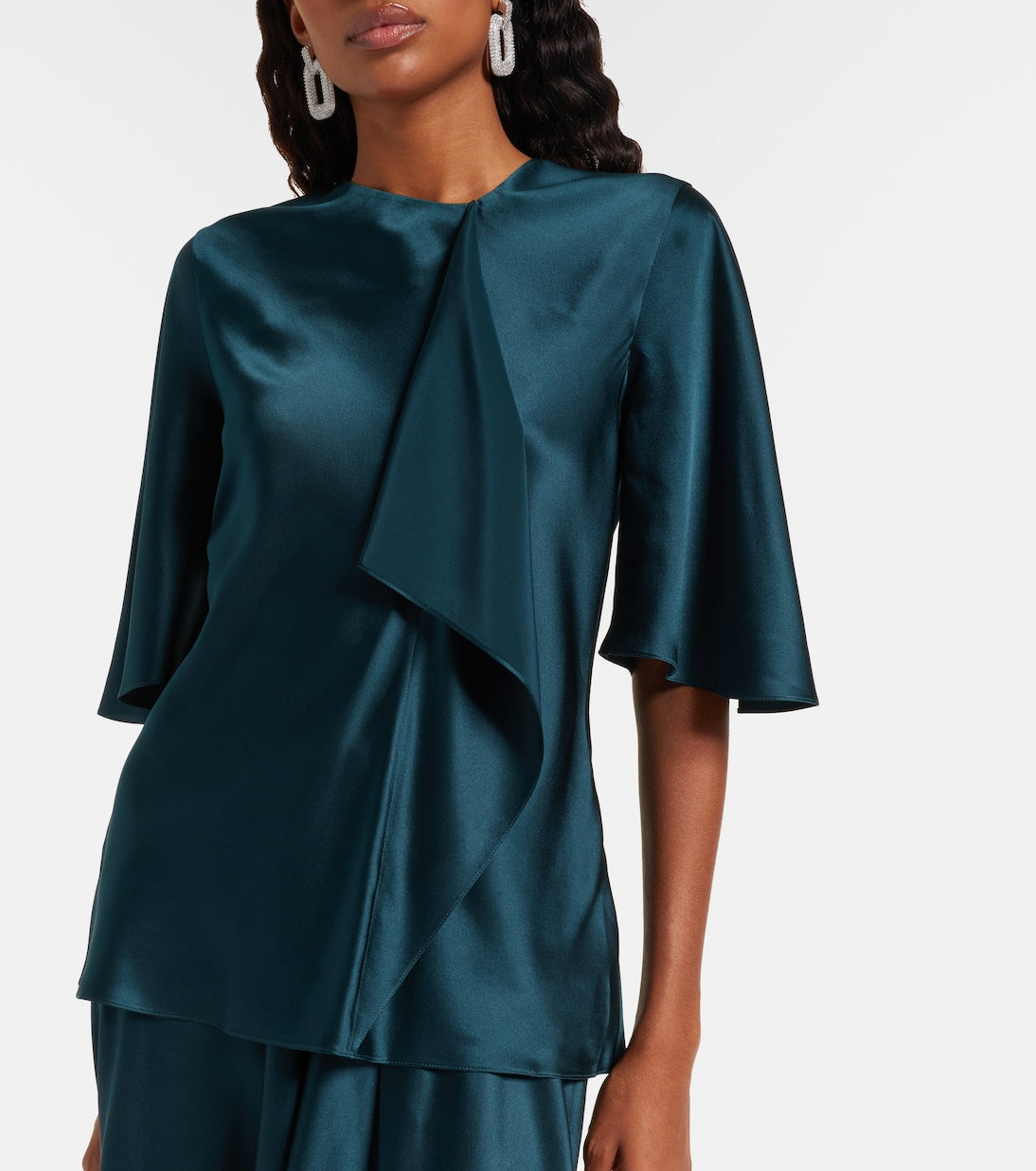 Roksanda - Naiara draped silk satin top