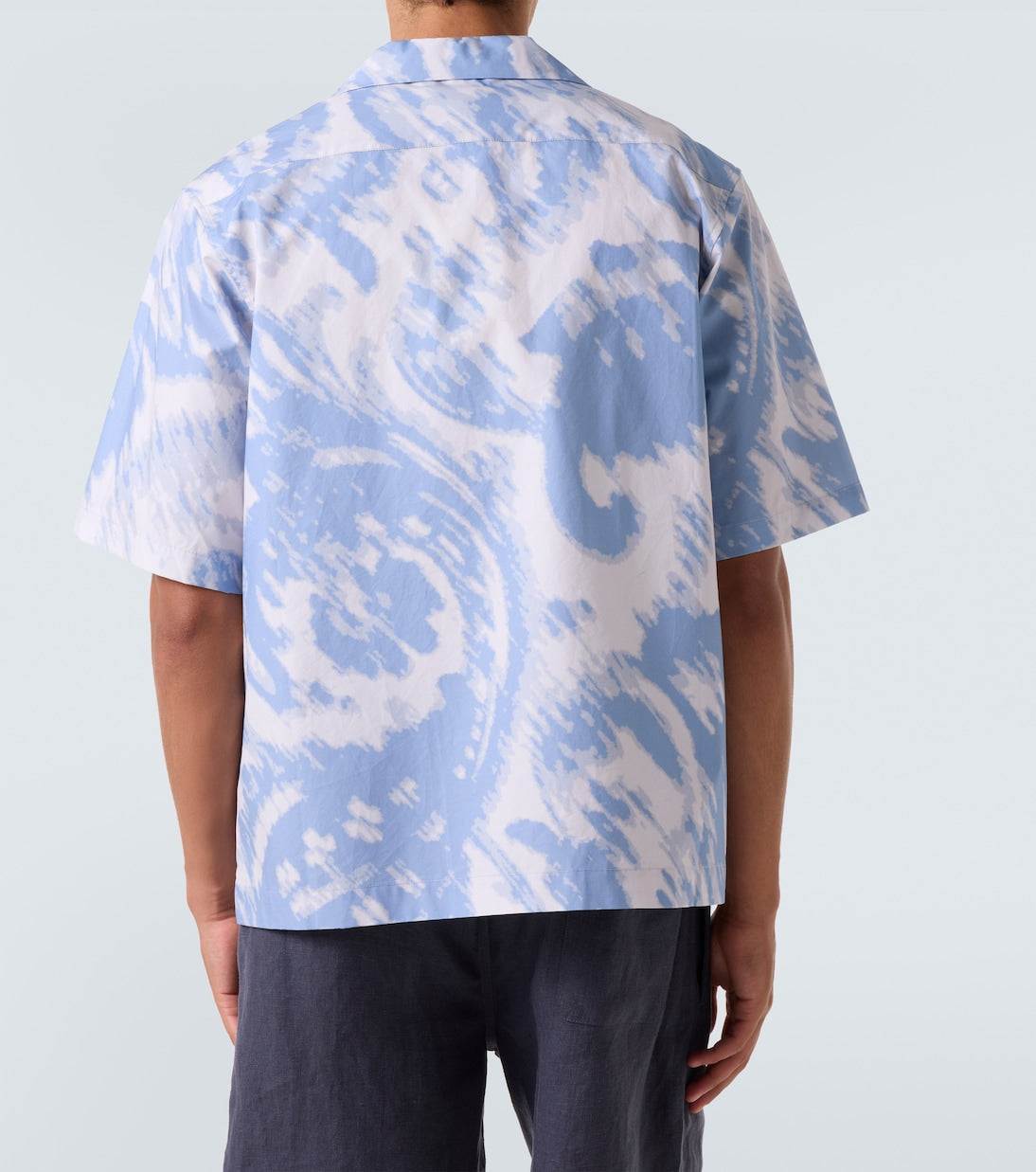 Commas - Printed cotton bowling shirt