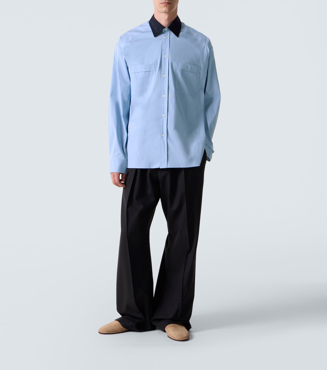 Plan C - Cotton-blend poplin shirt
