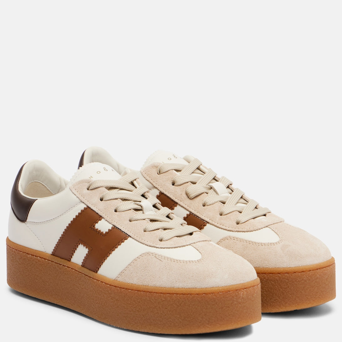 Hogan - H681 leather and suede platform sneakers