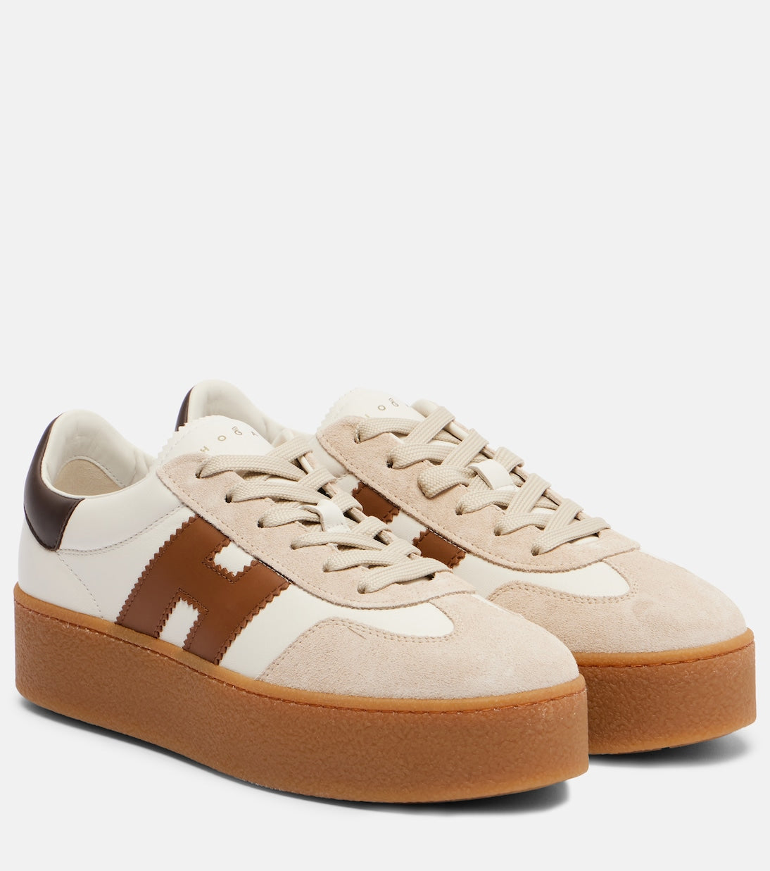 Hogan - H681 leather and suede platform sneakers
