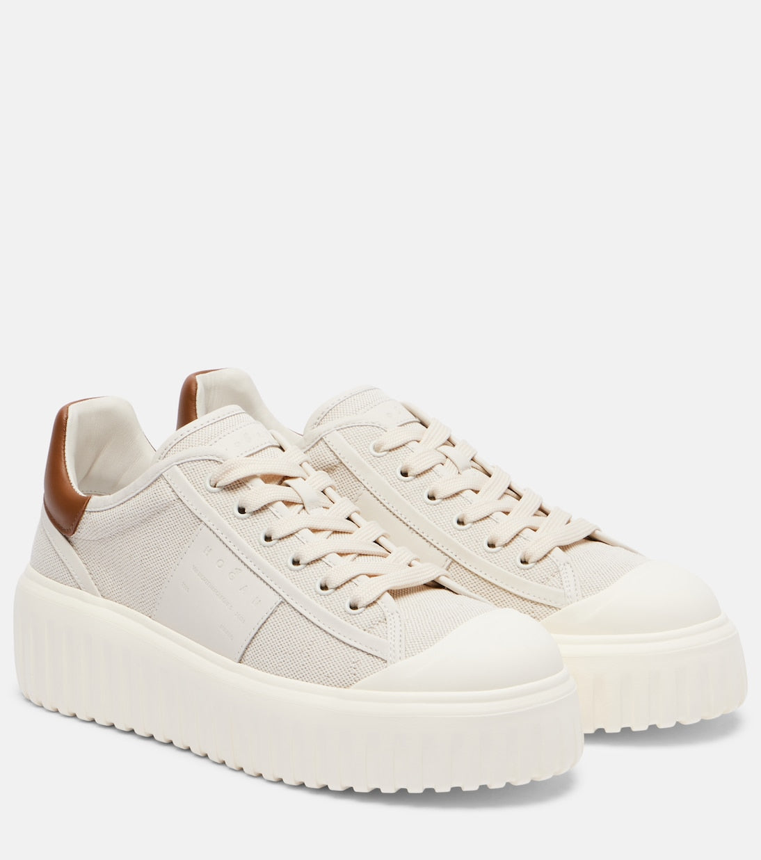 Hogan - H-stripes canvas and leather sneakers