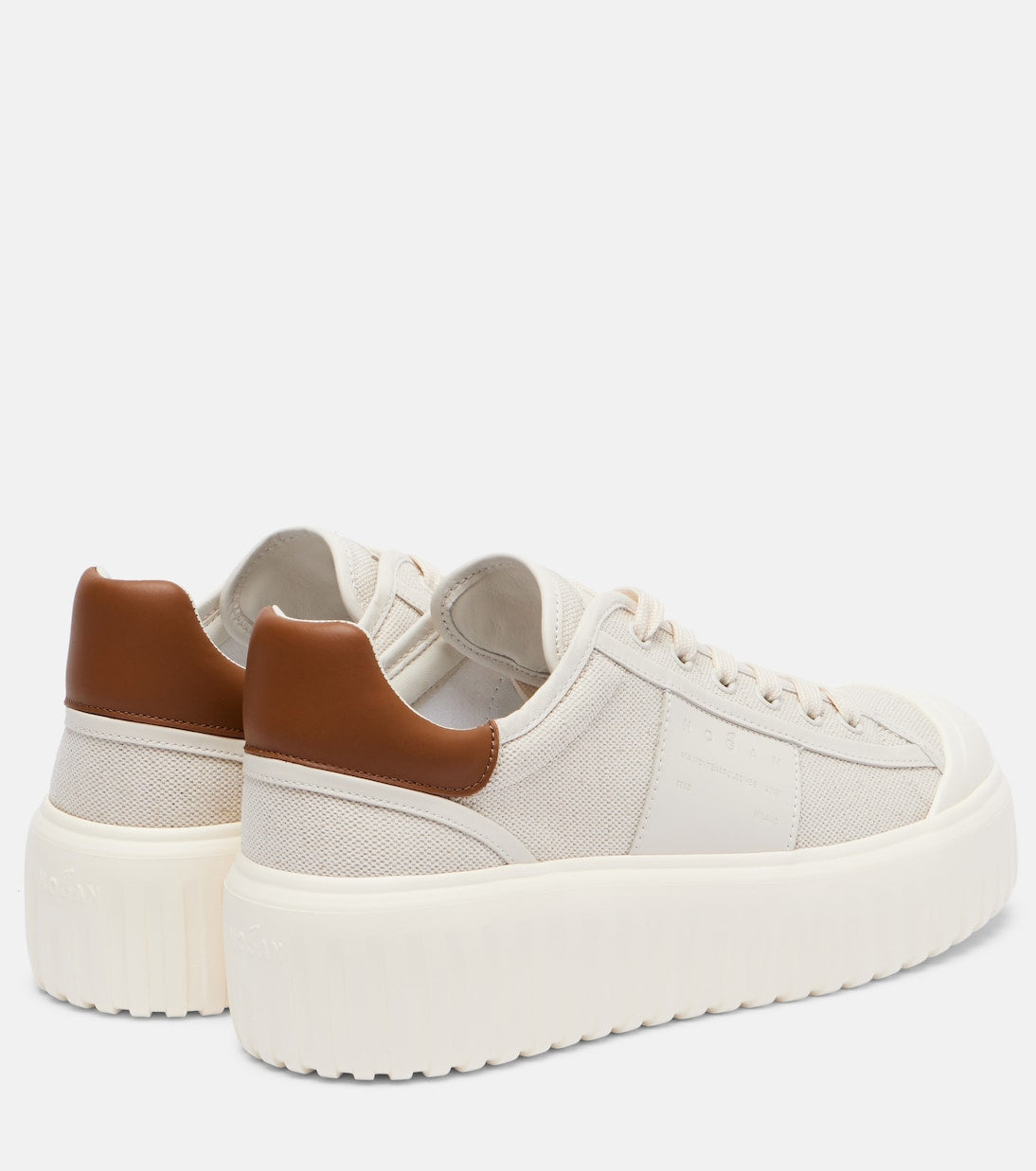 Hogan - H-stripes canvas and leather sneakers