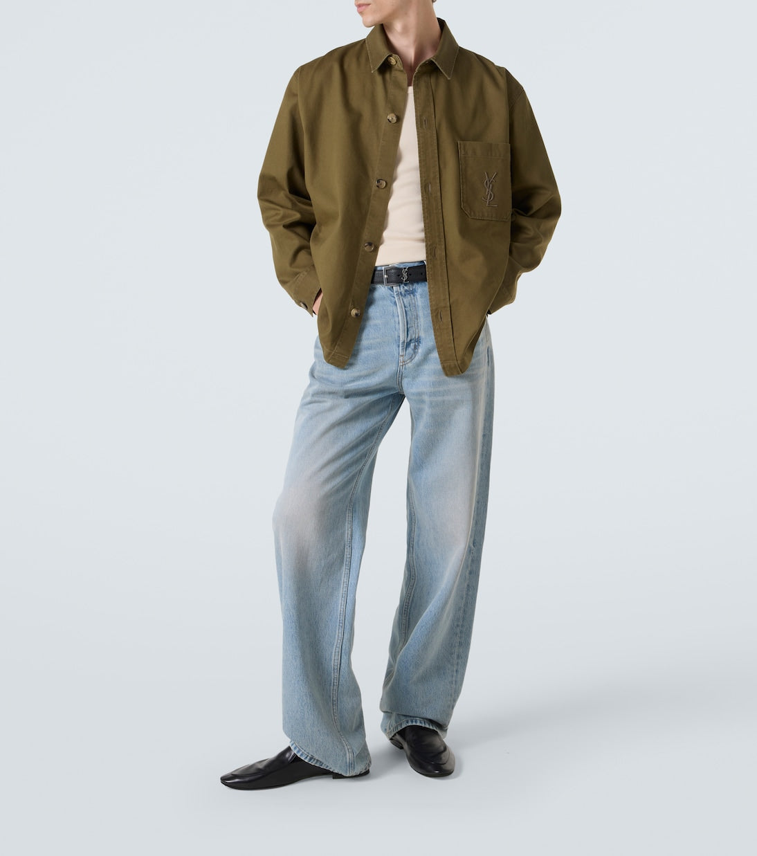 Saint Laurent - Cassandre cotton and linen overshirt