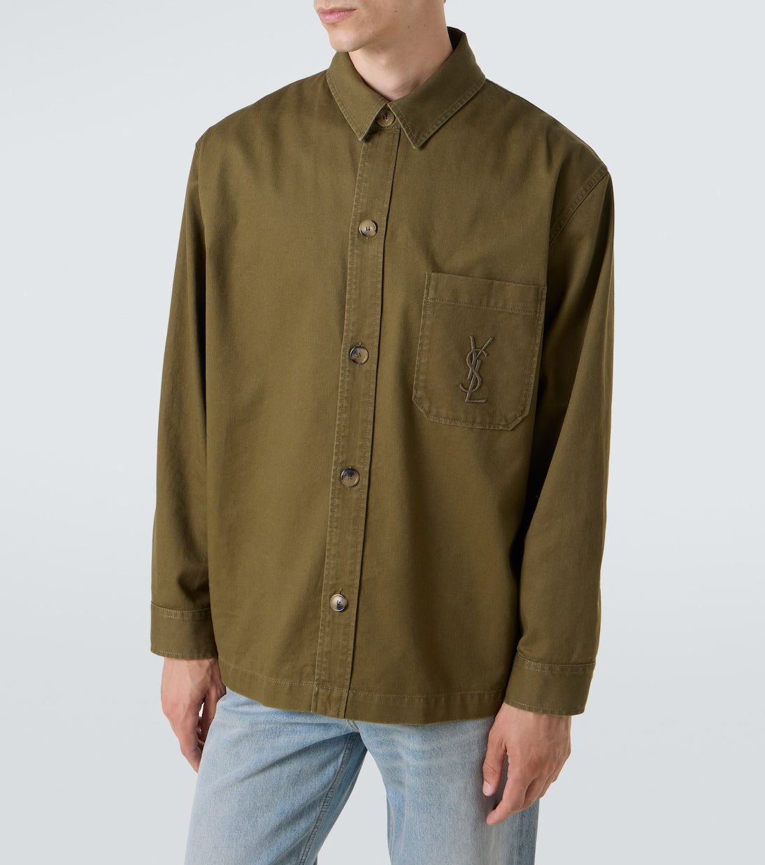 Saint Laurent - Cassandre cotton and linen overshirt