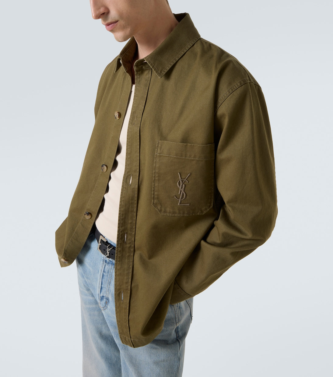 Saint Laurent - Cassandre cotton and linen overshirt