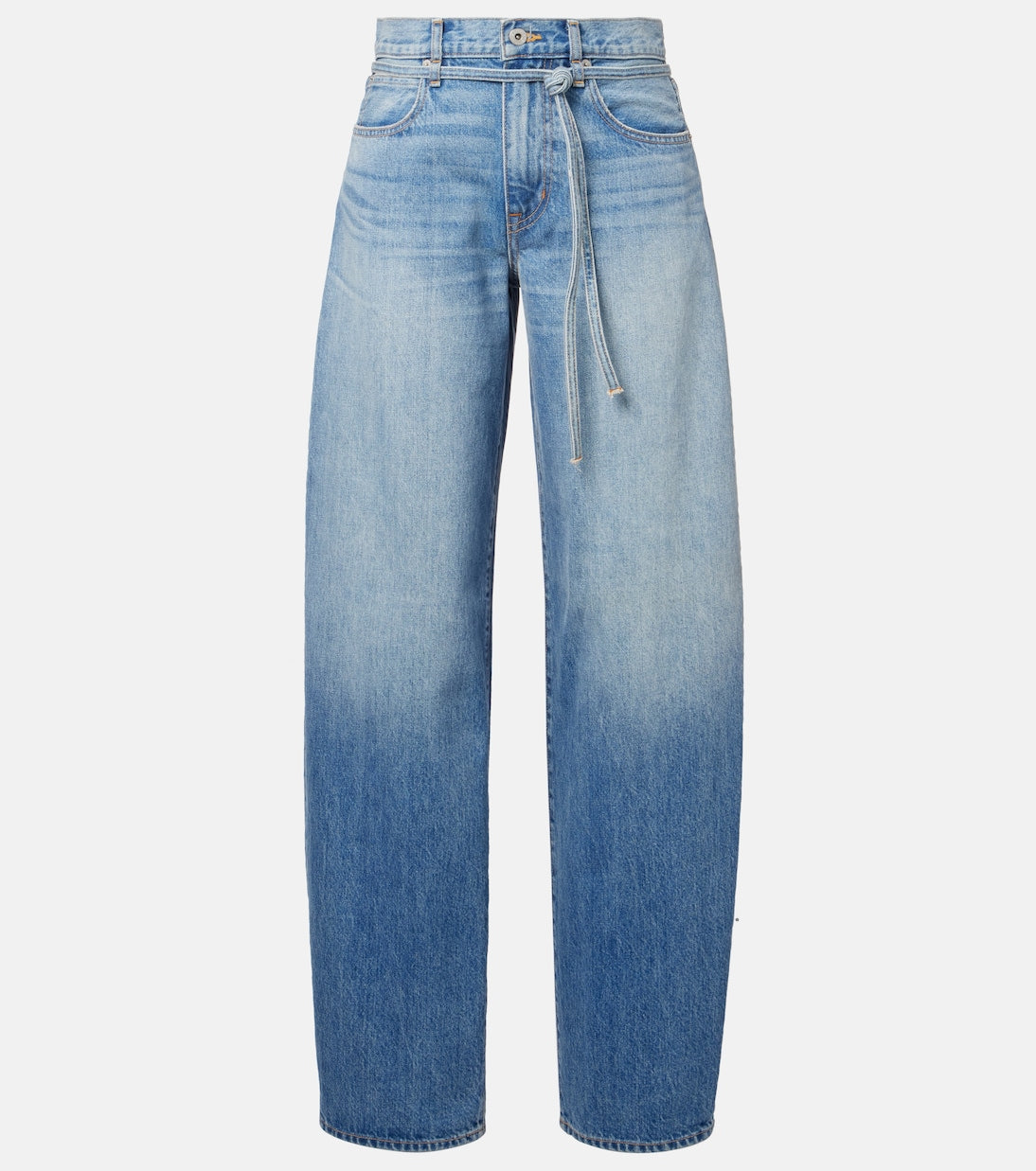 SLVRLAKE - Hailey belted mid-rise barrel-leg jeans
