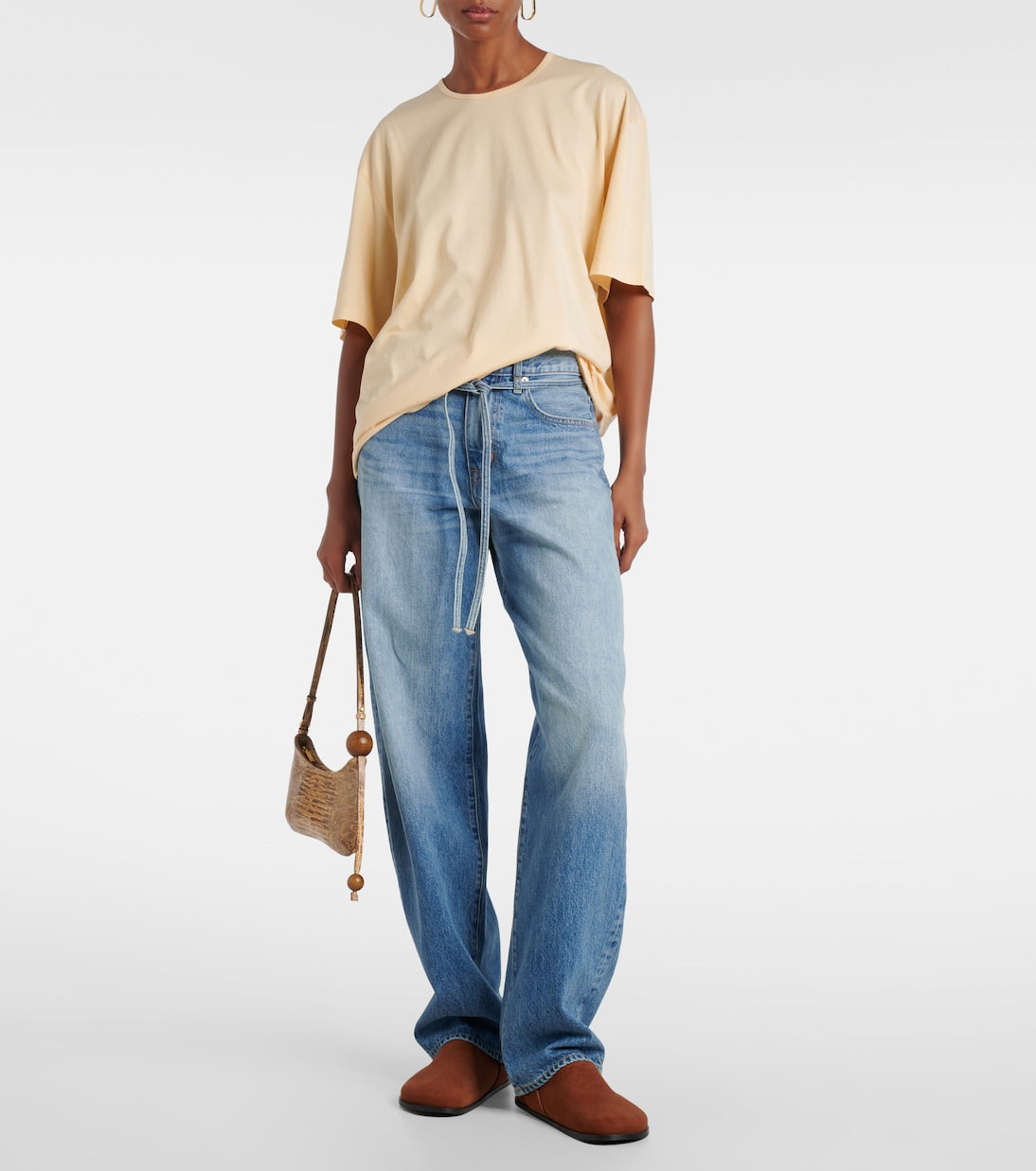 SLVRLAKE - Hailey belted mid-rise barrel-leg jeans