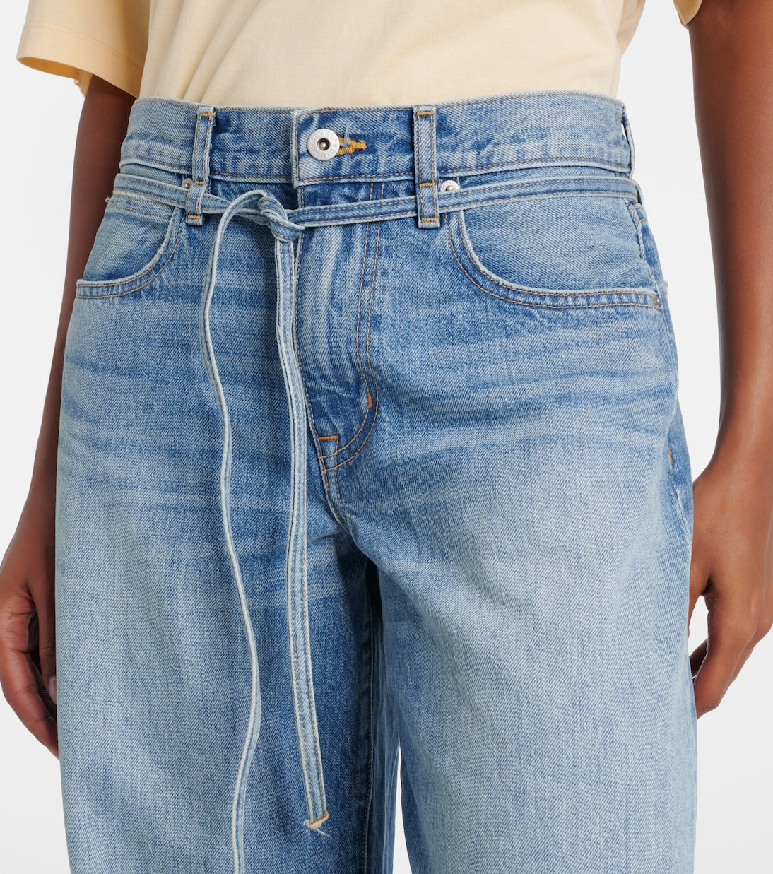 SLVRLAKE - Hailey belted mid-rise barrel-leg jeans