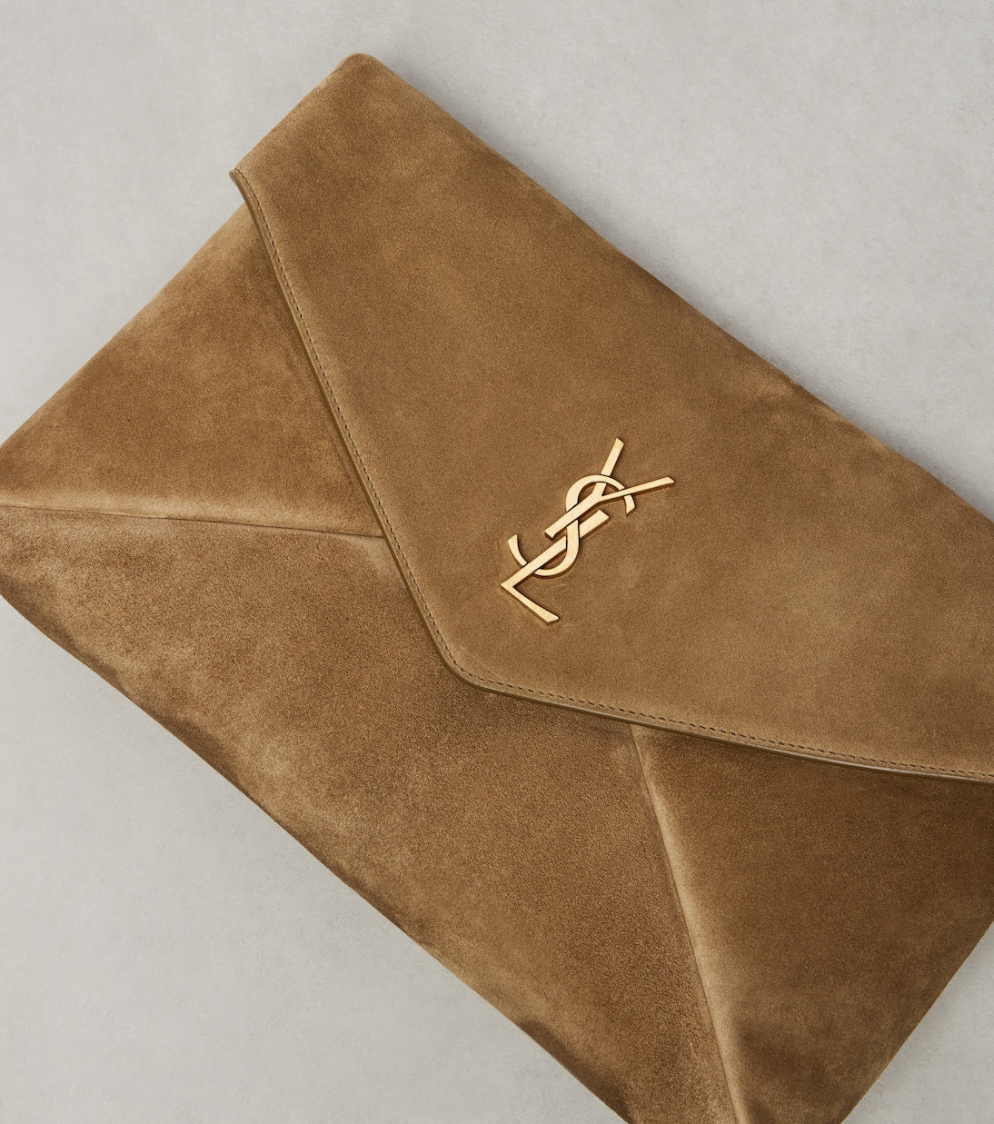 Saint Laurent - Cassandre Large suede clutch