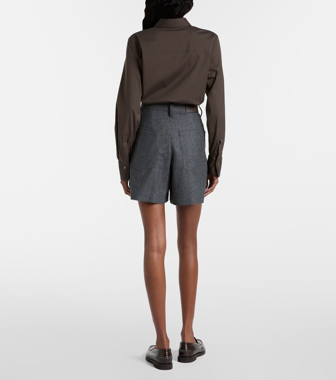 Brunello Cucinelli - High-rise virgin wool shorts