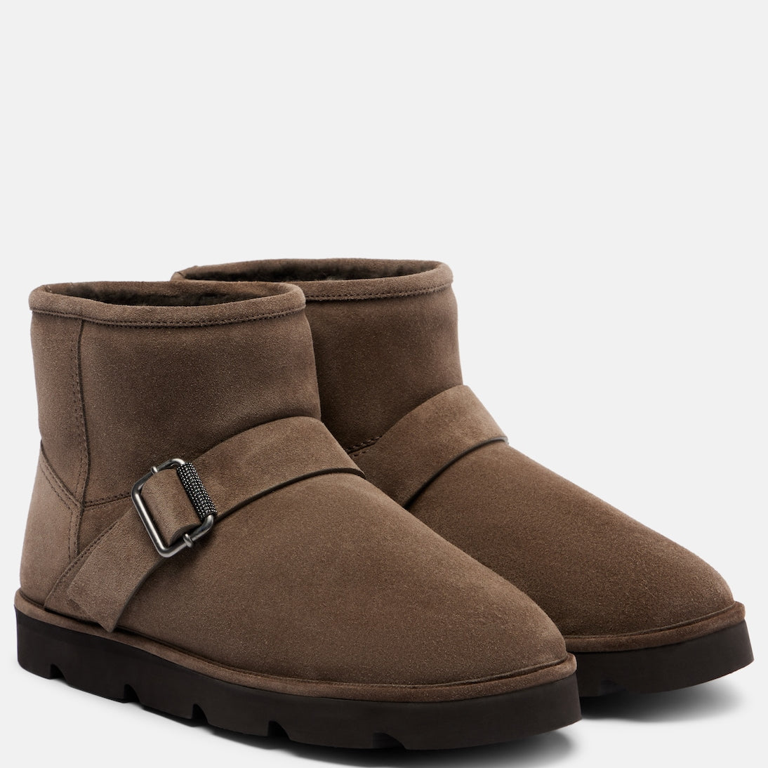 Brunello Cucinelli - Shearling-lined suede ankle boots