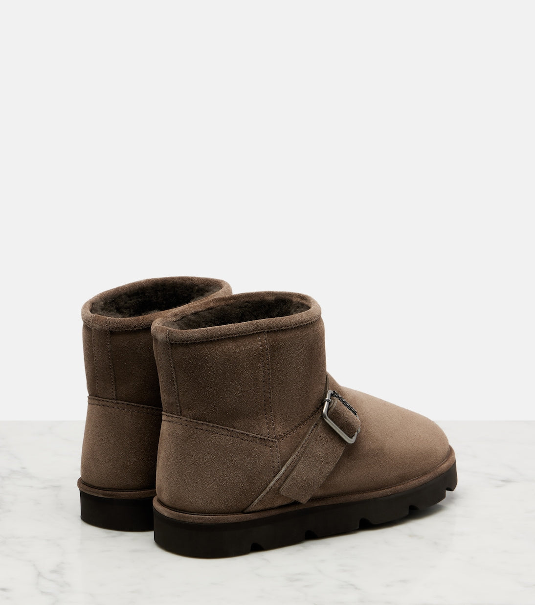 Brunello Cucinelli - Shearling-lined suede ankle boots