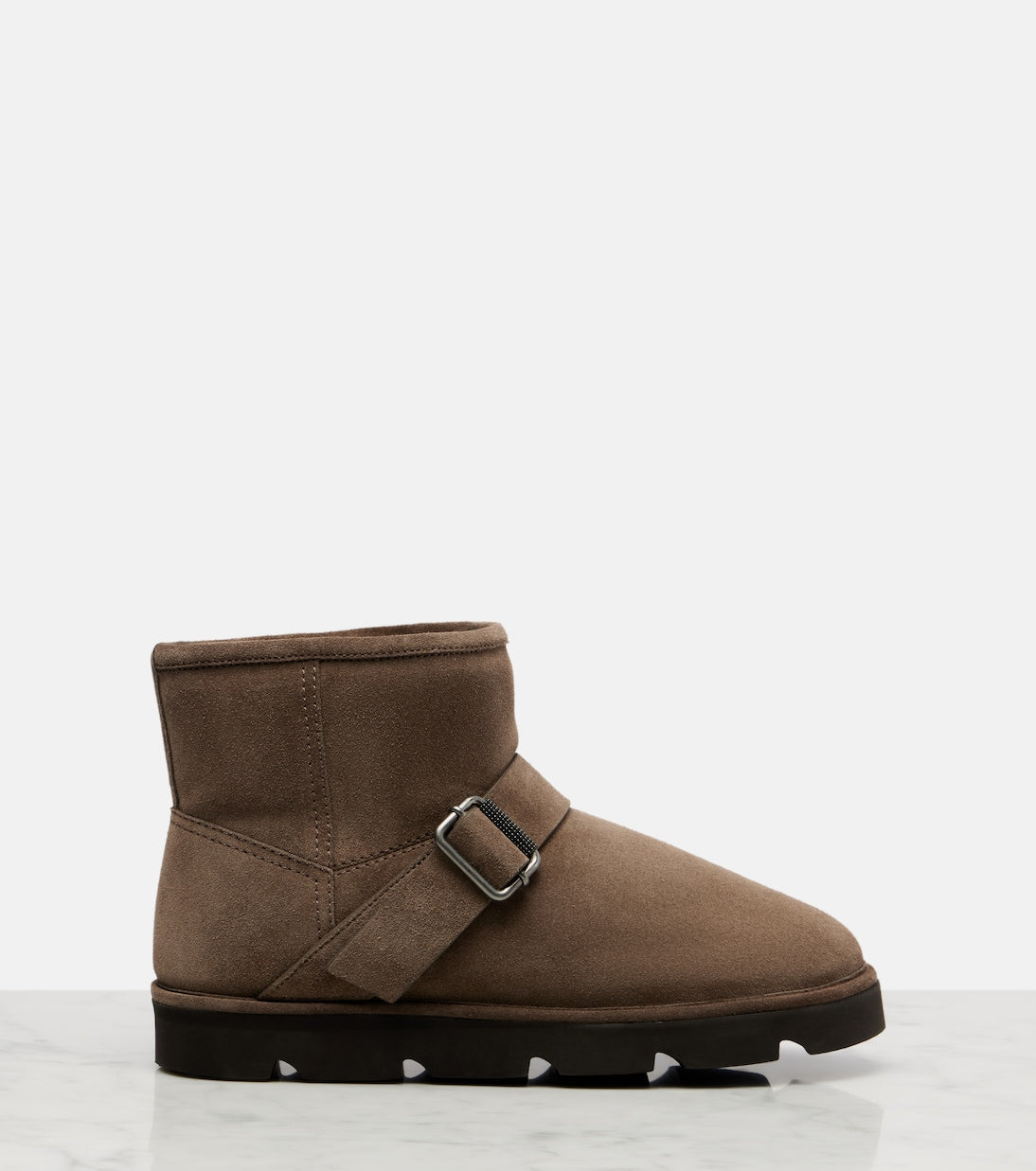 Brunello Cucinelli - Shearling-lined suede ankle boots