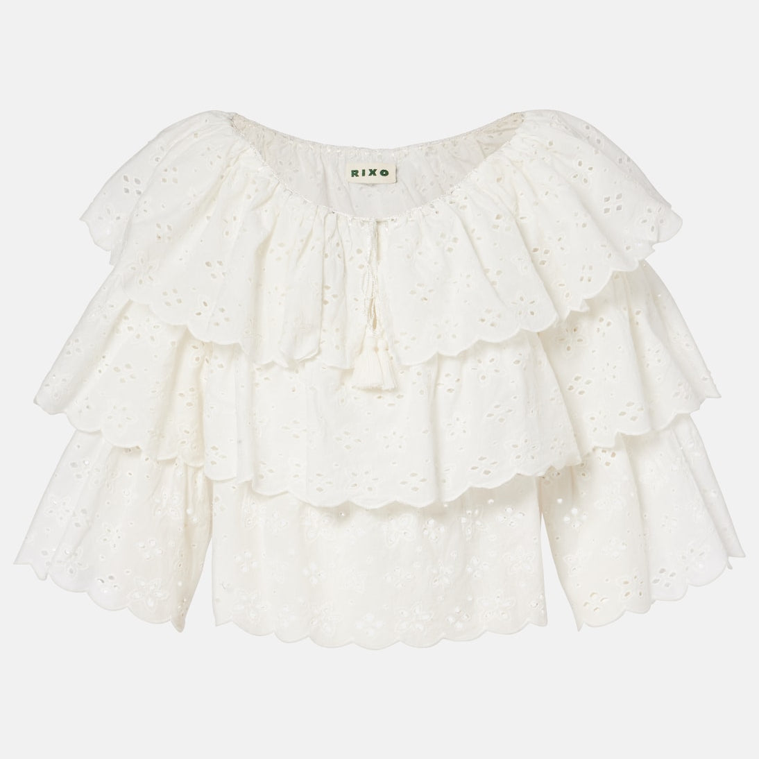 Rixo - Broderie anglaise tiered cotton top