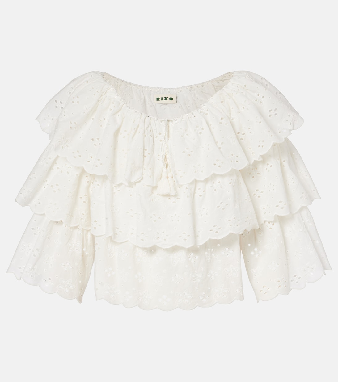 Rixo - Broderie anglaise tiered cotton top