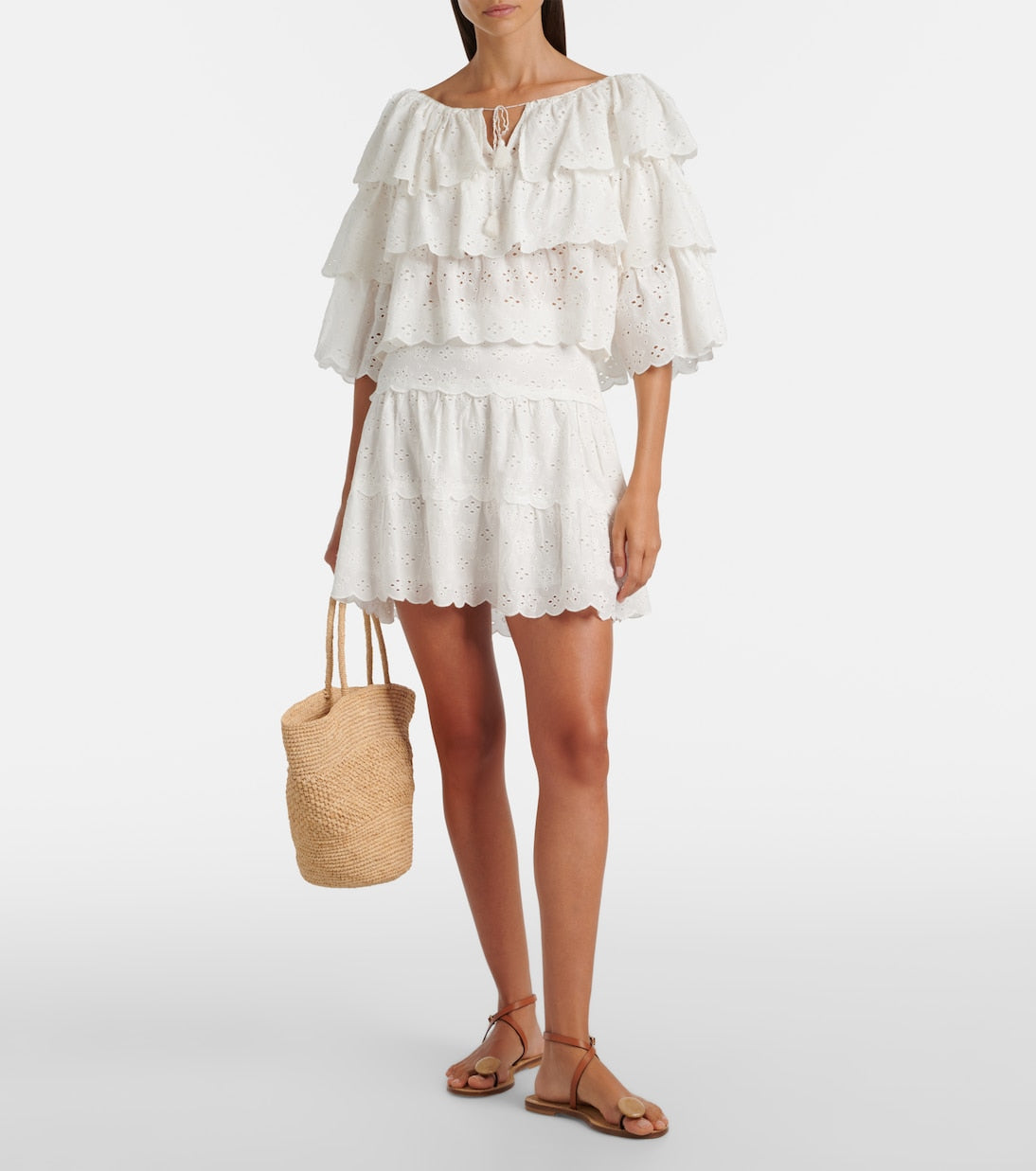 Rixo - Broderie anglaise tiered cotton top
