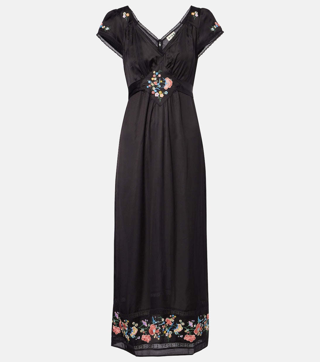 Rixo - Carey floral satin maxi dress
