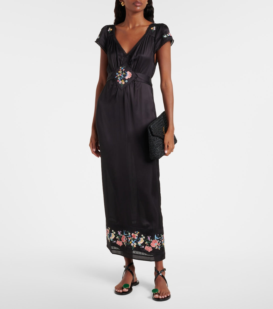 Rixo - Carey floral satin maxi dress