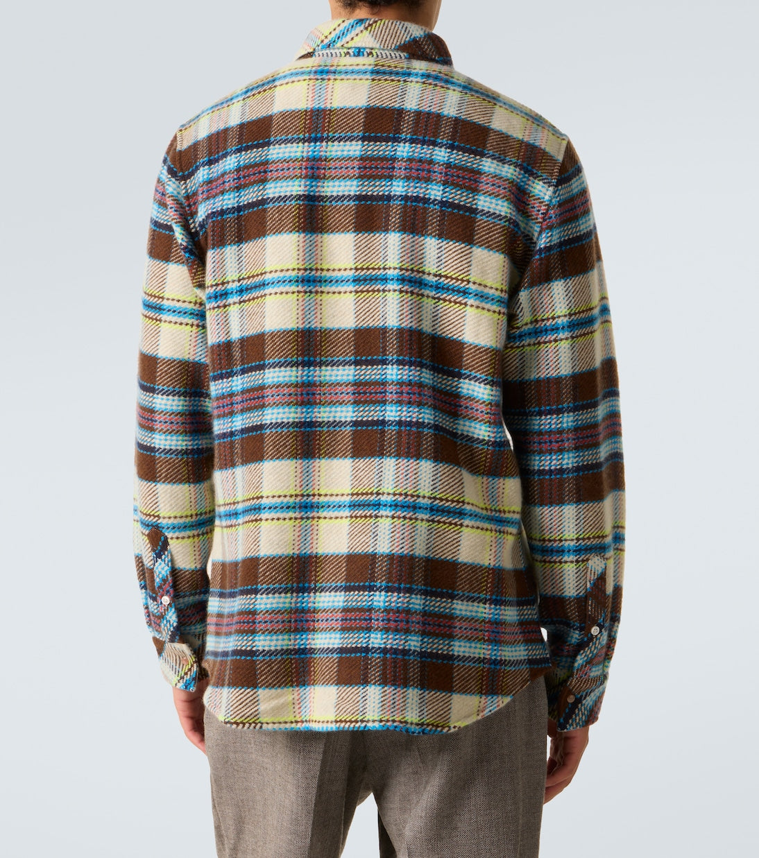 God's True Cashmere - Plaid cashmere shirt with sunstone